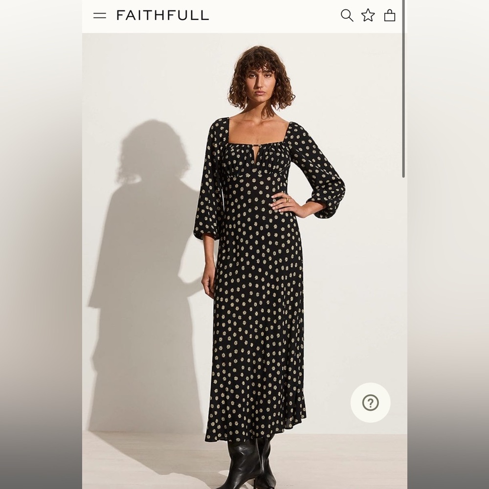 Faithfull the Brand Black and Cream Maxi Dress